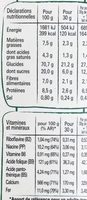 NESTLE FITNESS Chocolat au lait céréales - Tableau nutritionnel - fr