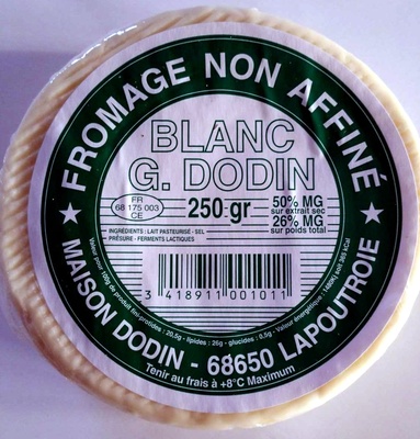 Fromage Non Affiné Blanc (26% M.G) - Produit - fr