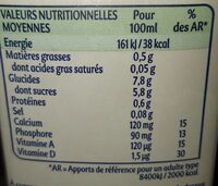 Boisson végétale Avoine & Miel - Tableau nutritionnel - fr
