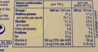 Le Beurre Léger 41% doux - Informations nutritionnelles - fr