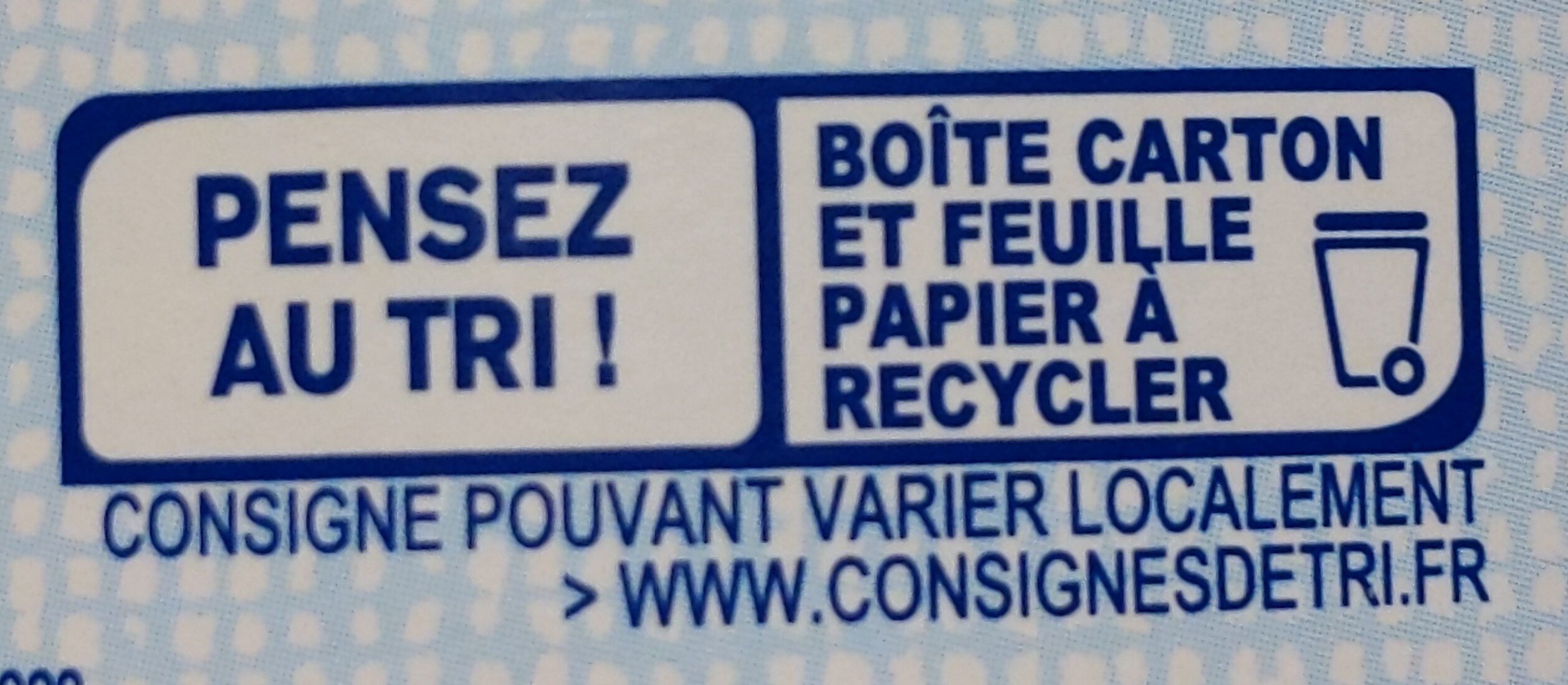 Fromage - Instruction de recyclage et/ou informations d'emballage - fr