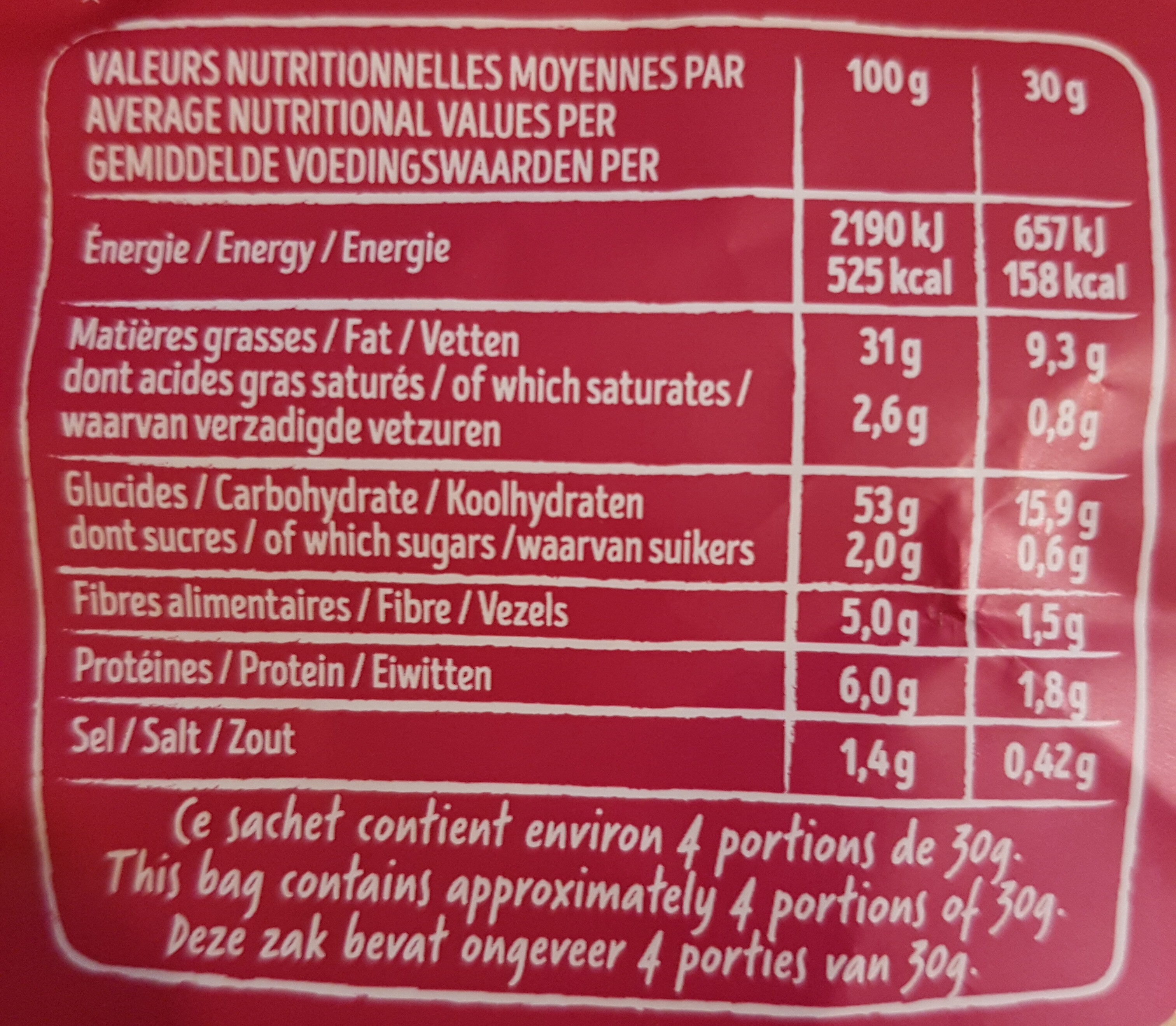 Chips saveur Sel & Vinaigre - Informations nutritionnelles - fr