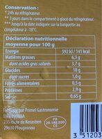 Risotto au fromage surgelé - Informations nutritionnelles - fr