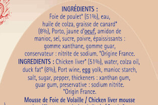 Mousse de Foie de Volaille - Ingrédients - fr