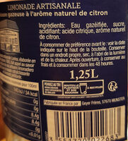 limonade artisanale - Instruction de recyclage et/ou informations d'emballage - fr
