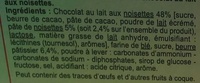 Les Tablettes GOÛT NOISETTE CHOCOLAT AU LAIT - Ingrédients - fr