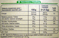 Tartelettes au Chocolat noir - Informations nutritionnelles - fr