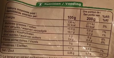 Légumes pour wok - Informations nutritionnelles - fr