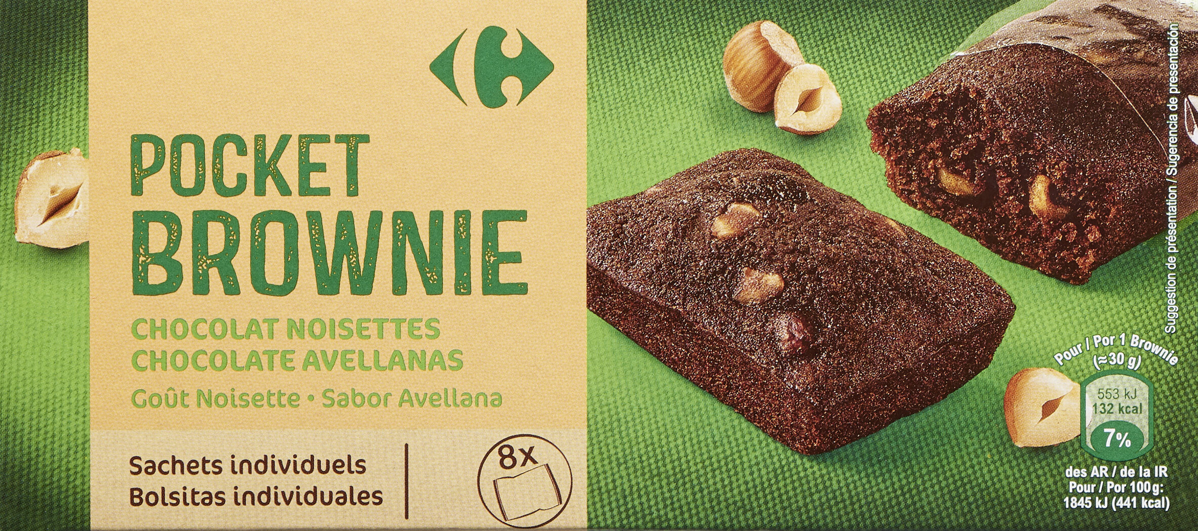 Brownie pocket chocolat et noisettes - Produit - fr