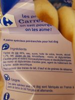 Pains hot dog nature - Ingrédients - fr