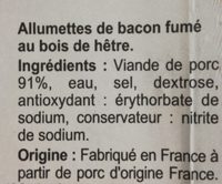 Allumettes de Bacon Fumées - Ingrédients - fr