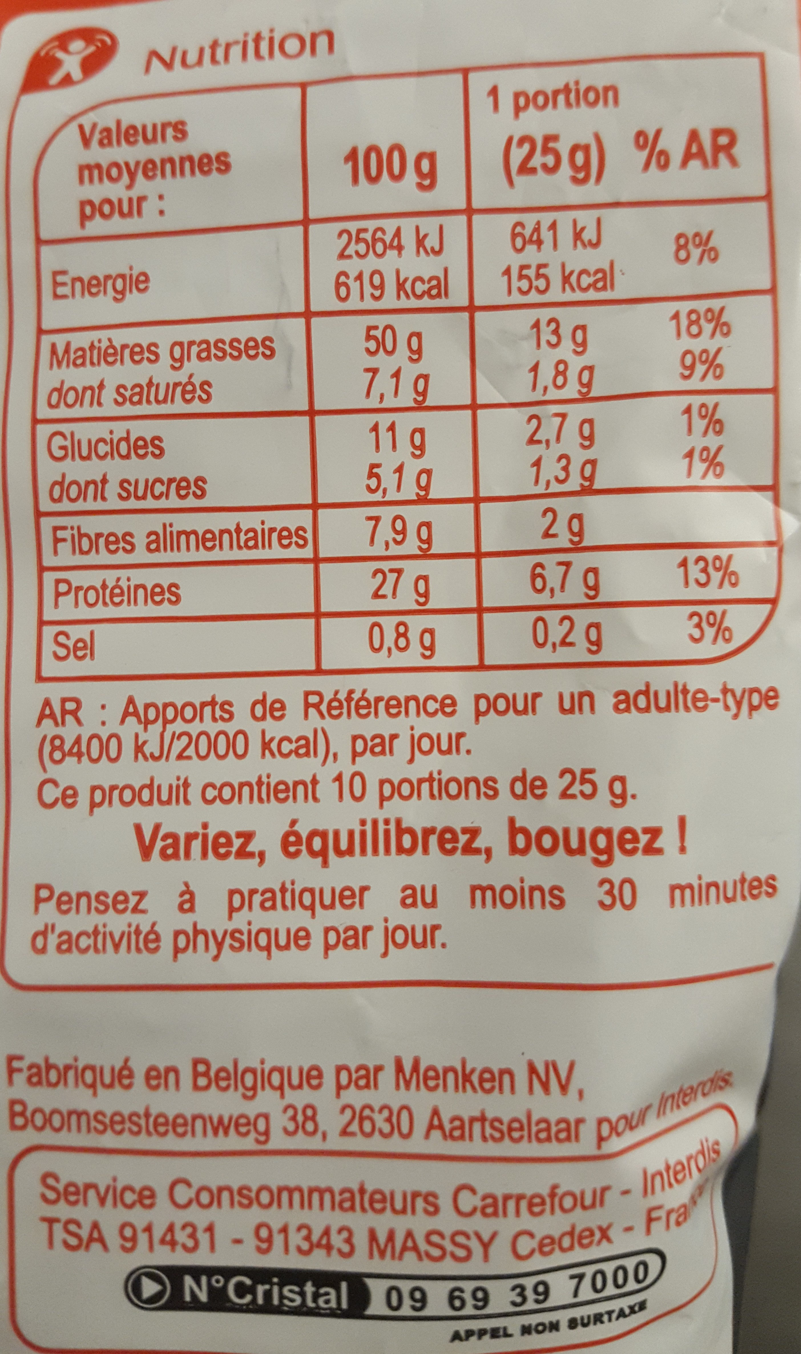 Cacahuètes - Informations nutritionnelles - fr
