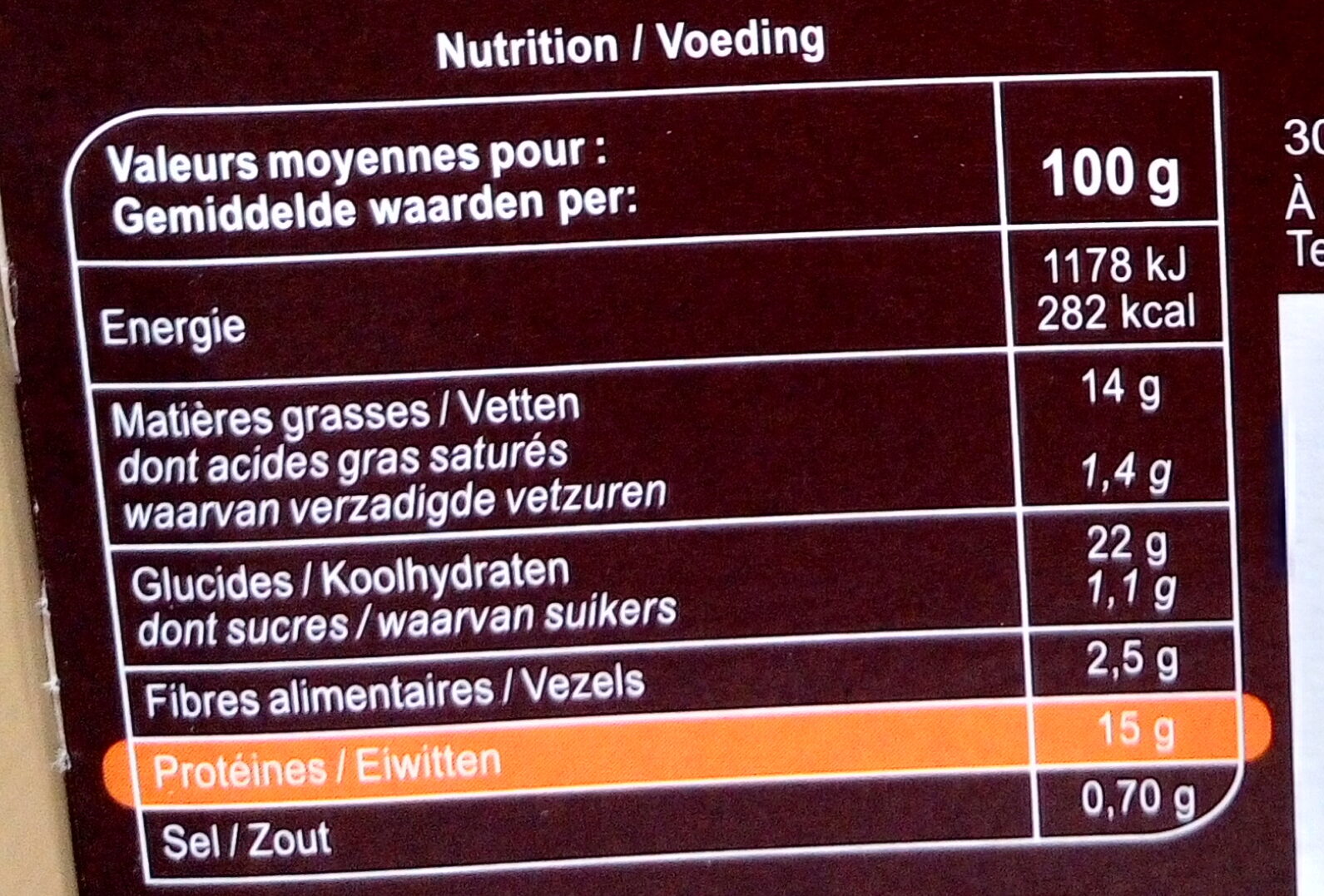 Nuggets Blé, oignons - Informations nutritionnelles - fr