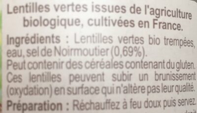 Lentilles vertes au sel de Noirmoutier - Ingrédients - fr