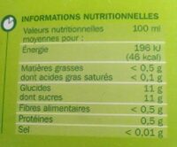 Jus ananas abc - Informations nutritionnelles - fr