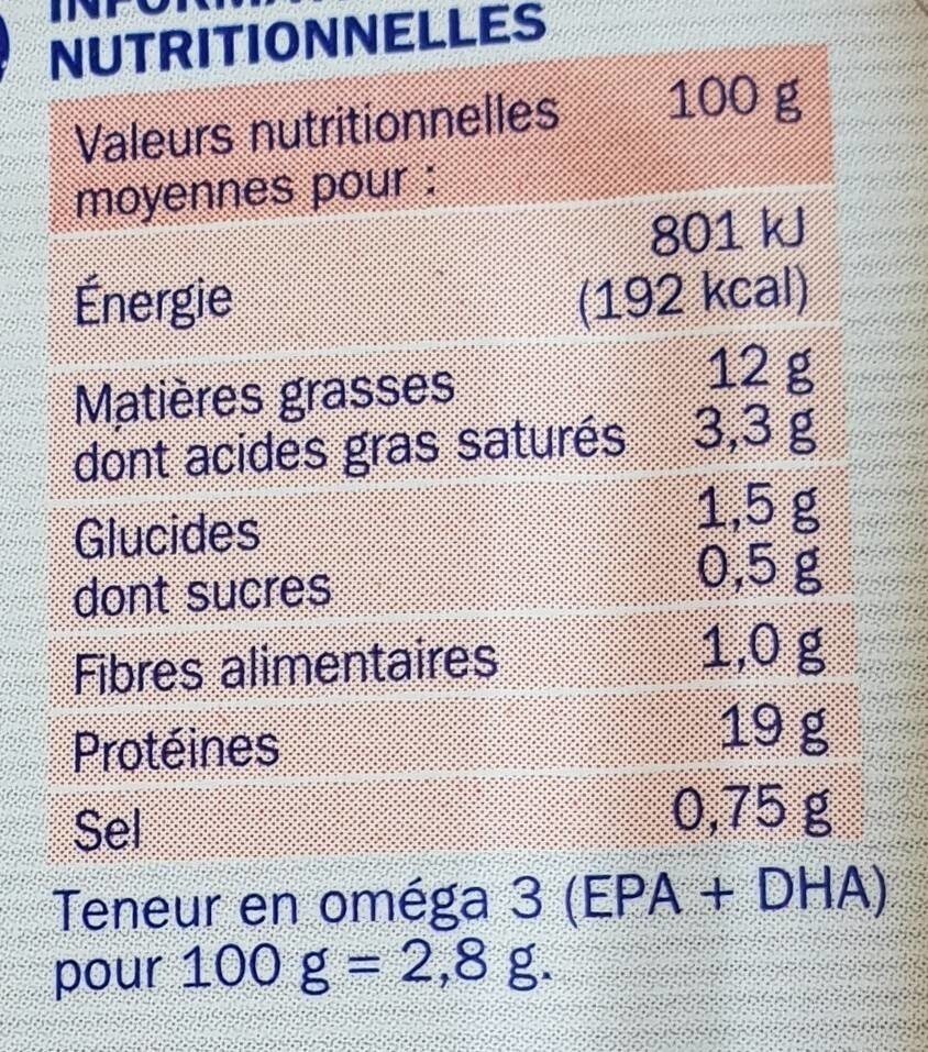 Sardines à la Tomate - Informations nutritionnelles - fr