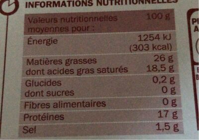 Brique de brebis - Informations nutritionnelles - fr