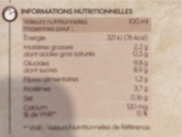 Soja chocolat - Informations nutritionnelles - fr