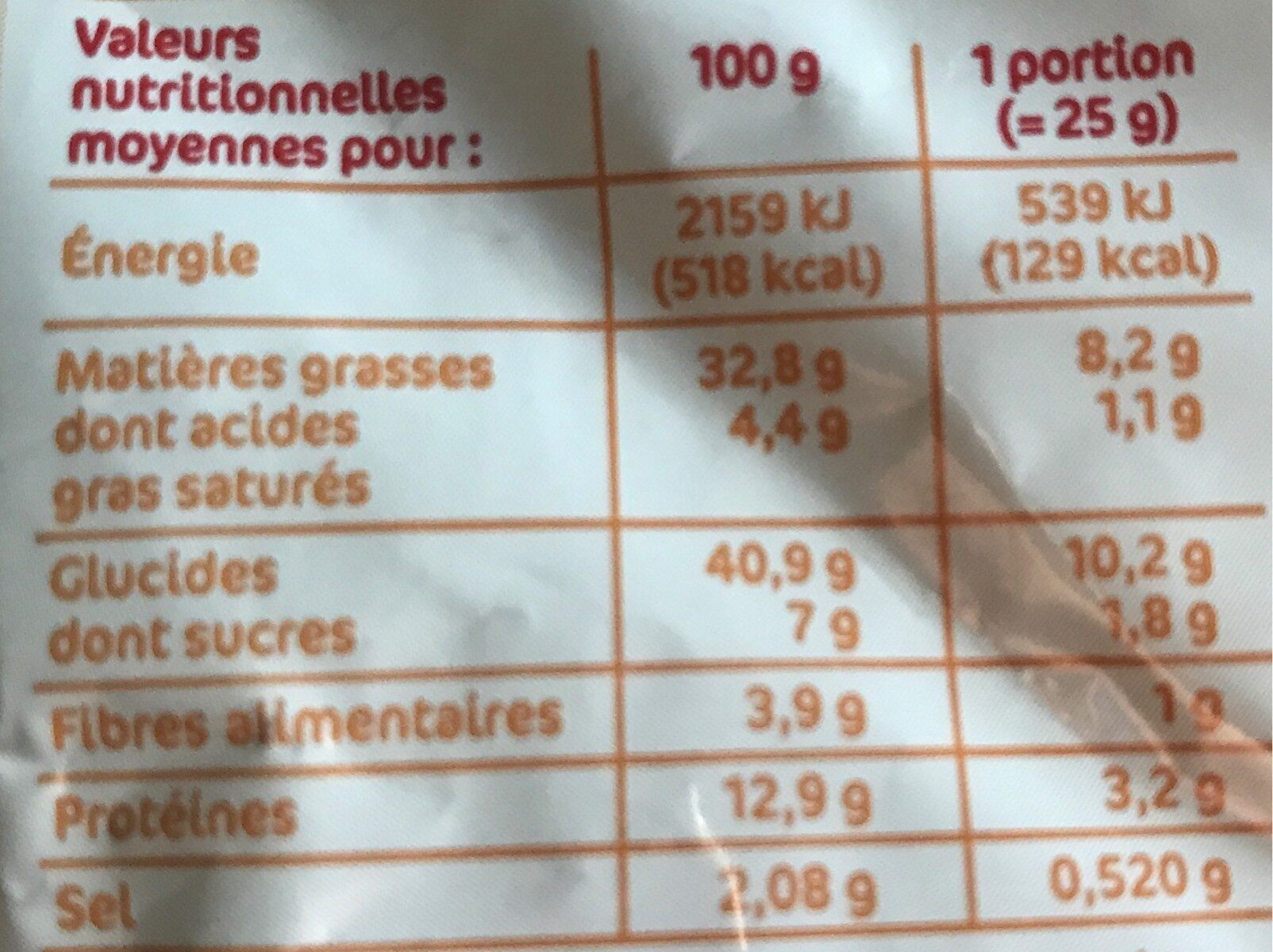 Cacahuète enrobées goût Paprika - Informations nutritionnelles - fr