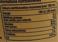 Limonade RIEME - Informations nutritionnelles - fr