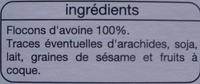 Flocons d'Avoine 100 % céréales - Ingrédients - fr