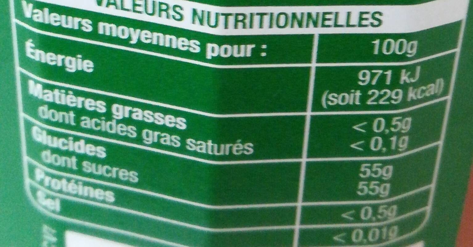 Confiture Extra PÊCHE - Informations nutritionnelles - fr