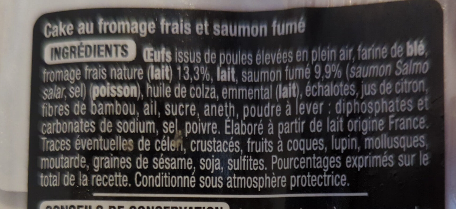 Cake saumon aneth - Ingrédients - fr
