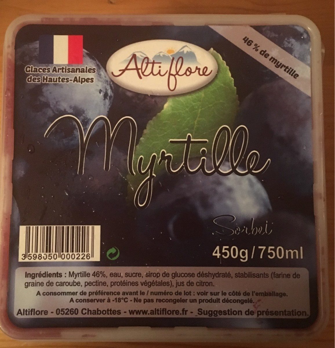 Sorbet Myrtille - Produit - fr