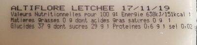 Sorbet letchee - Tableau nutritionnel - fr