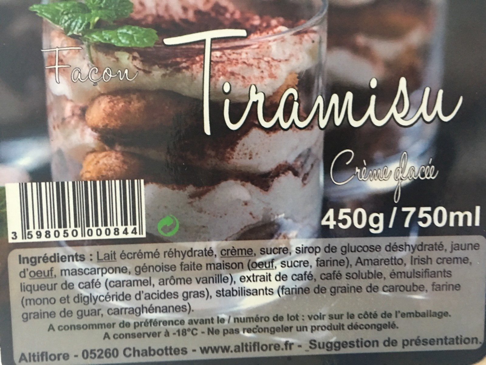 Tiramisu - Ingrédients - fr