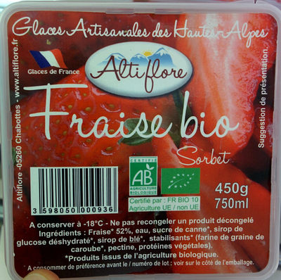 Alti Flore sorbet fraise bio - Produit - fr