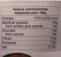 Mousse chocolat noir intense 4 x 50 g - Informations nutritionnelles - fr
