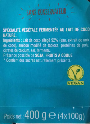 Gourmand vegetal brasse nature - Ingrédients - fr