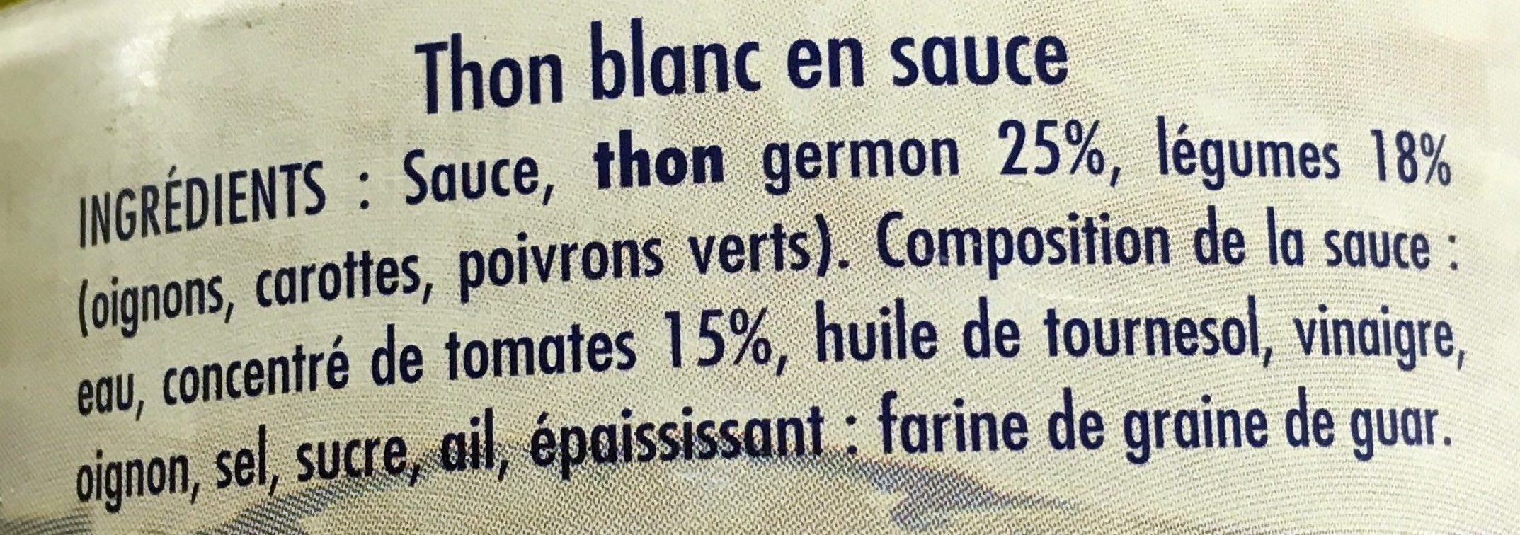 Thon Blanc Germon à la Catalane - Ingrédients - fr