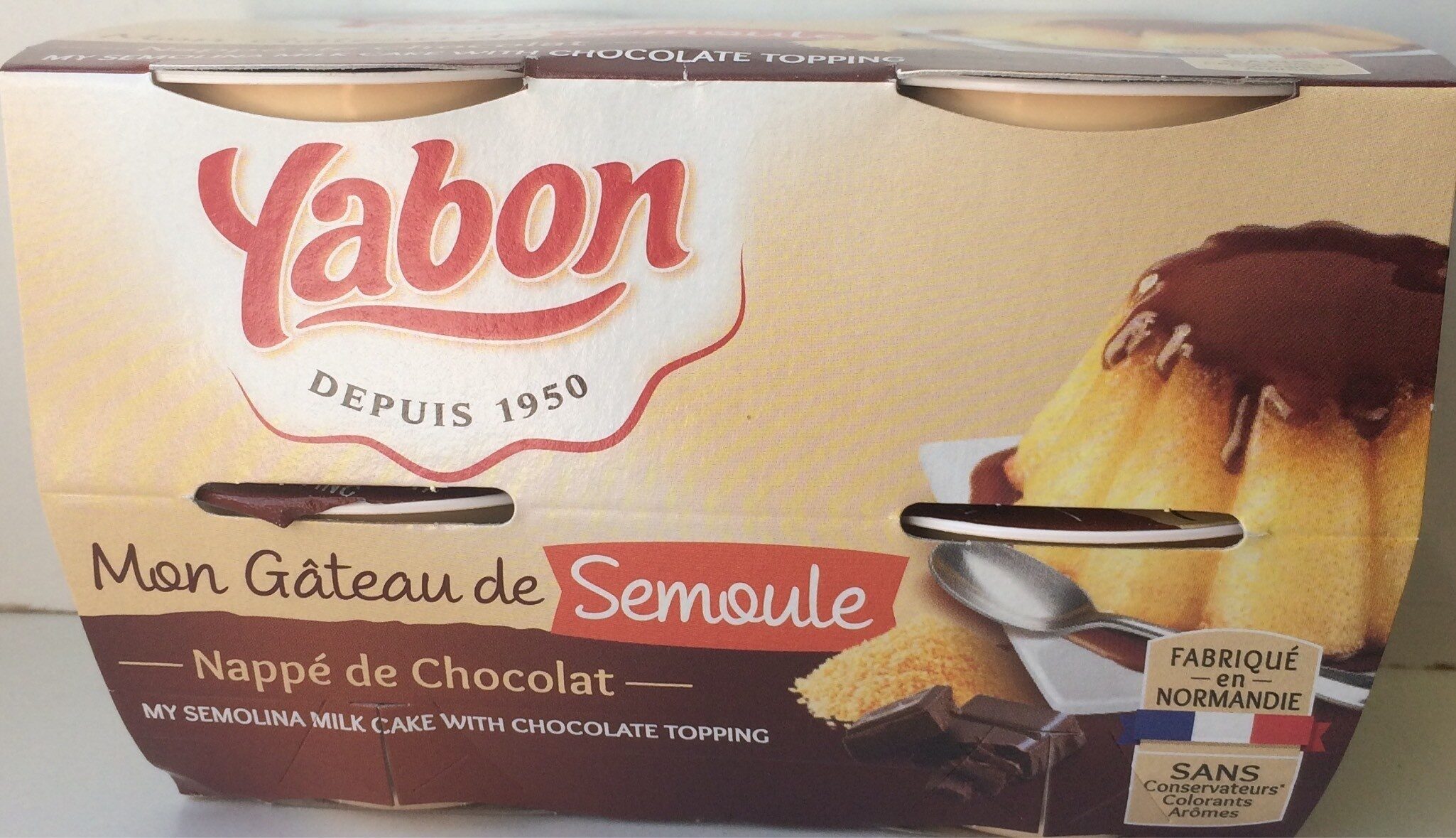 Gâteau de Semoule nappage Chocolat - Produit - fr