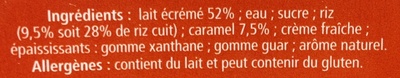 Mon Gâteau de Riz Nappé de Caramel - Ingrédients - fr