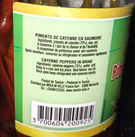 Piments de Cayenne en saumure - Ingrédients - fr