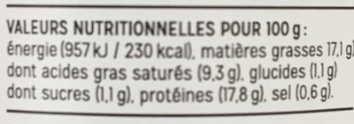 Rillettes Thon au Piment d’Espelette - Tableau nutritionnel - fr