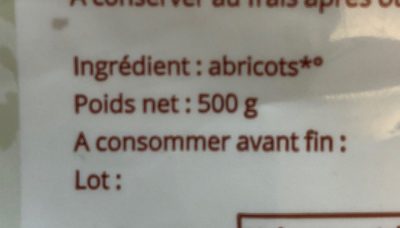 Abricots moelleux - Ingrédients - fr