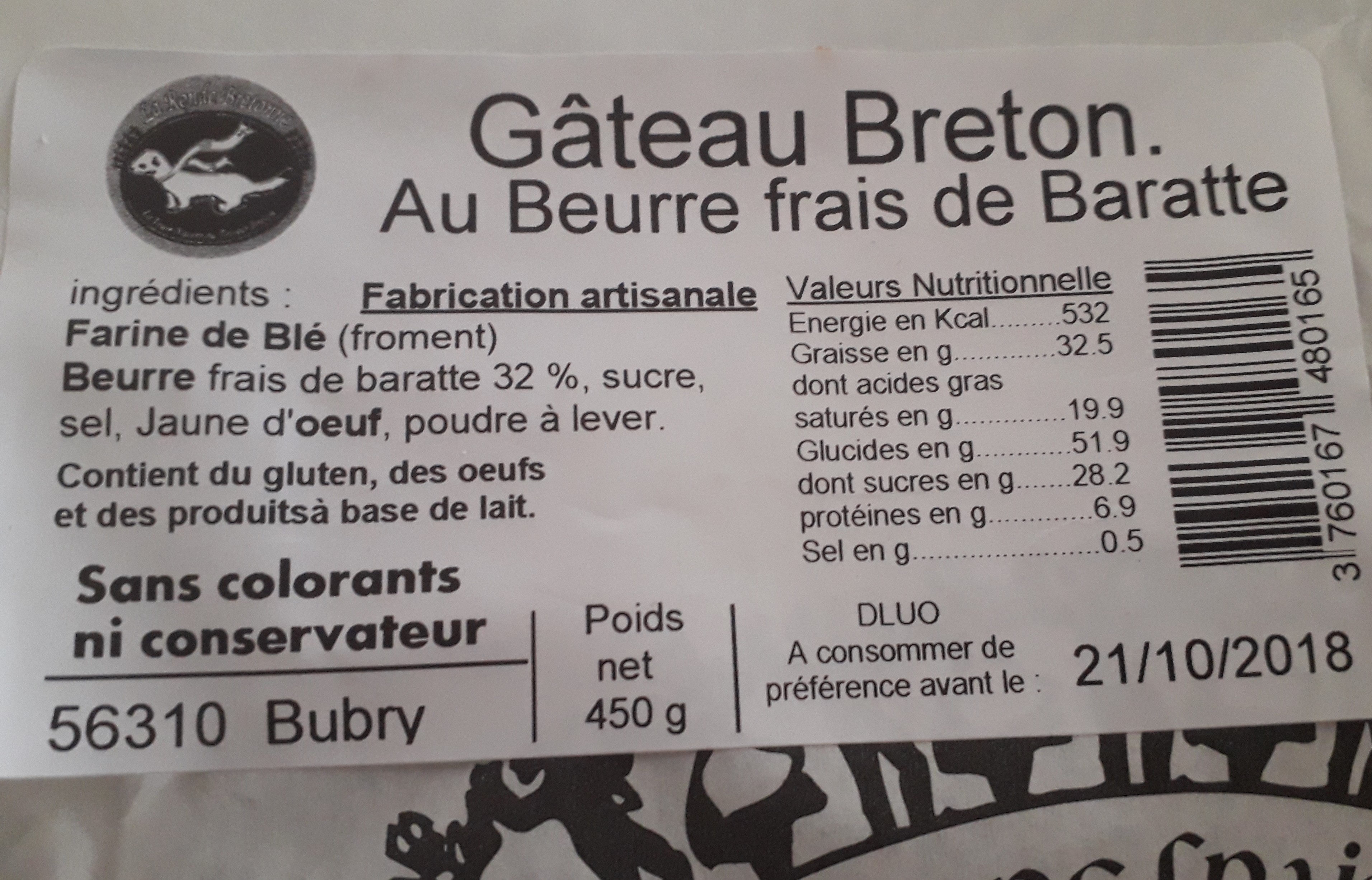 Gateau Breton - Ingrédients - fr