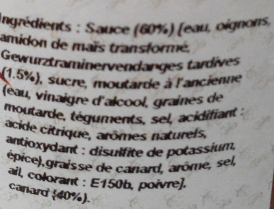 Mitonade de canard aux vendanges tardives - Ingrédients - fr