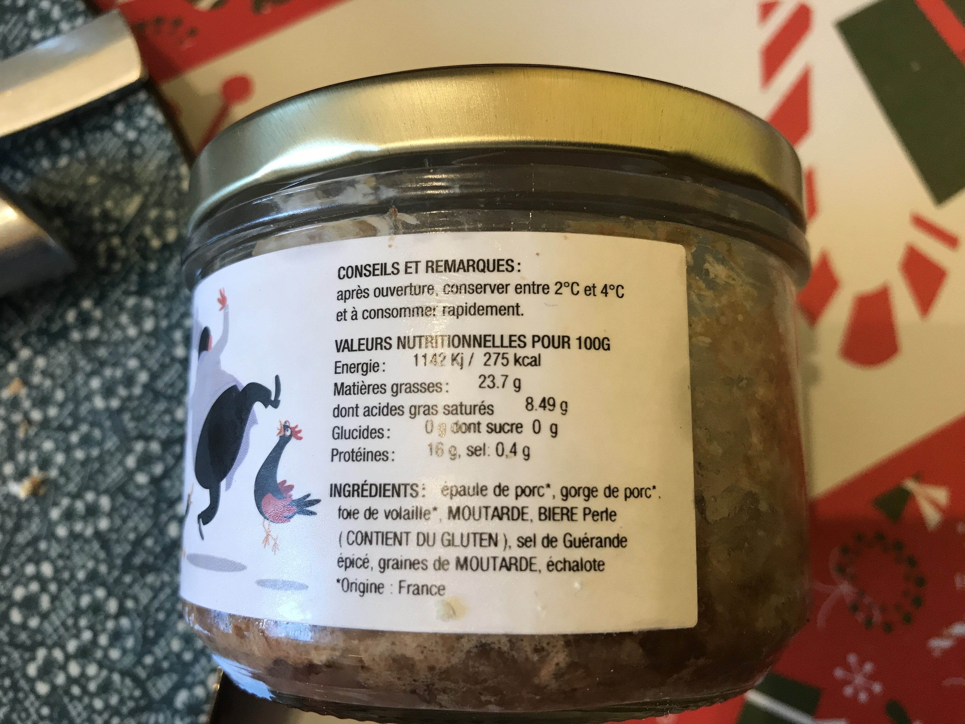 Terrine de cochon Maître Brasseur - Ingrédients - fr