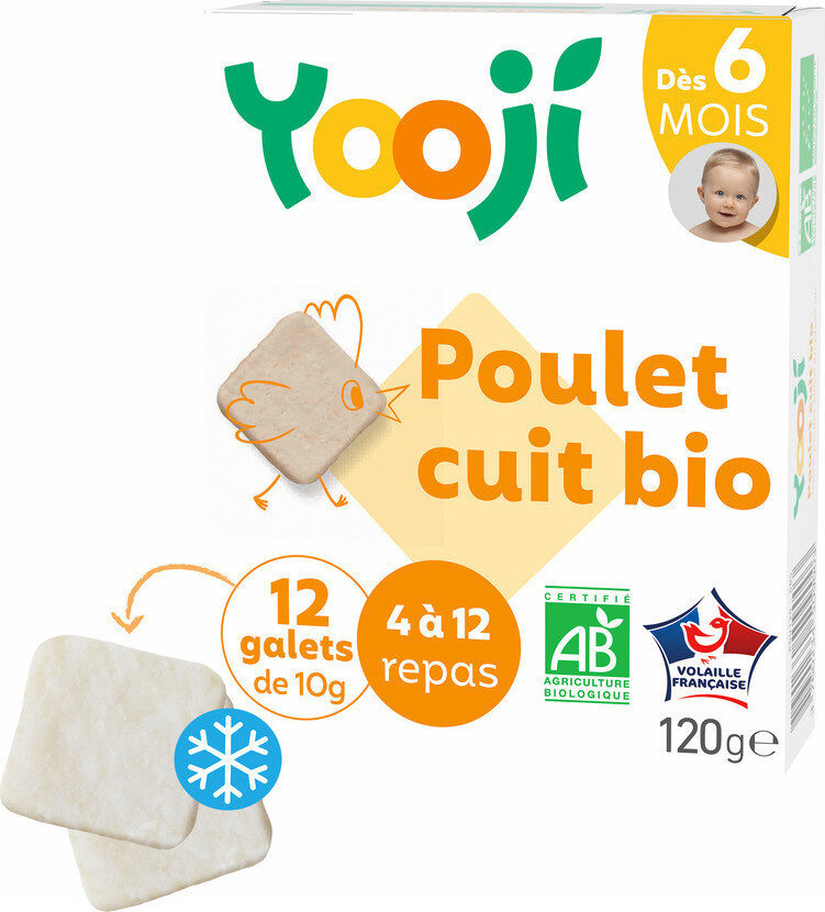 Hachés de poulet bio cuit et surgelé pour bébé dès 6 mois - Produit - fr