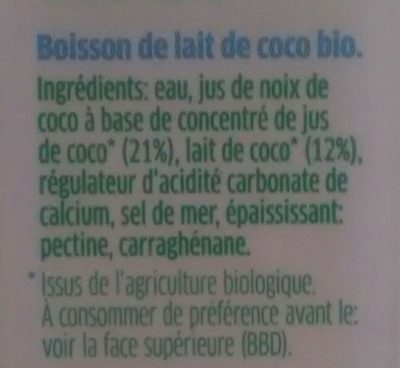 Dr. Antonio Martins Coconut Milk For Drinking - Ingrédients