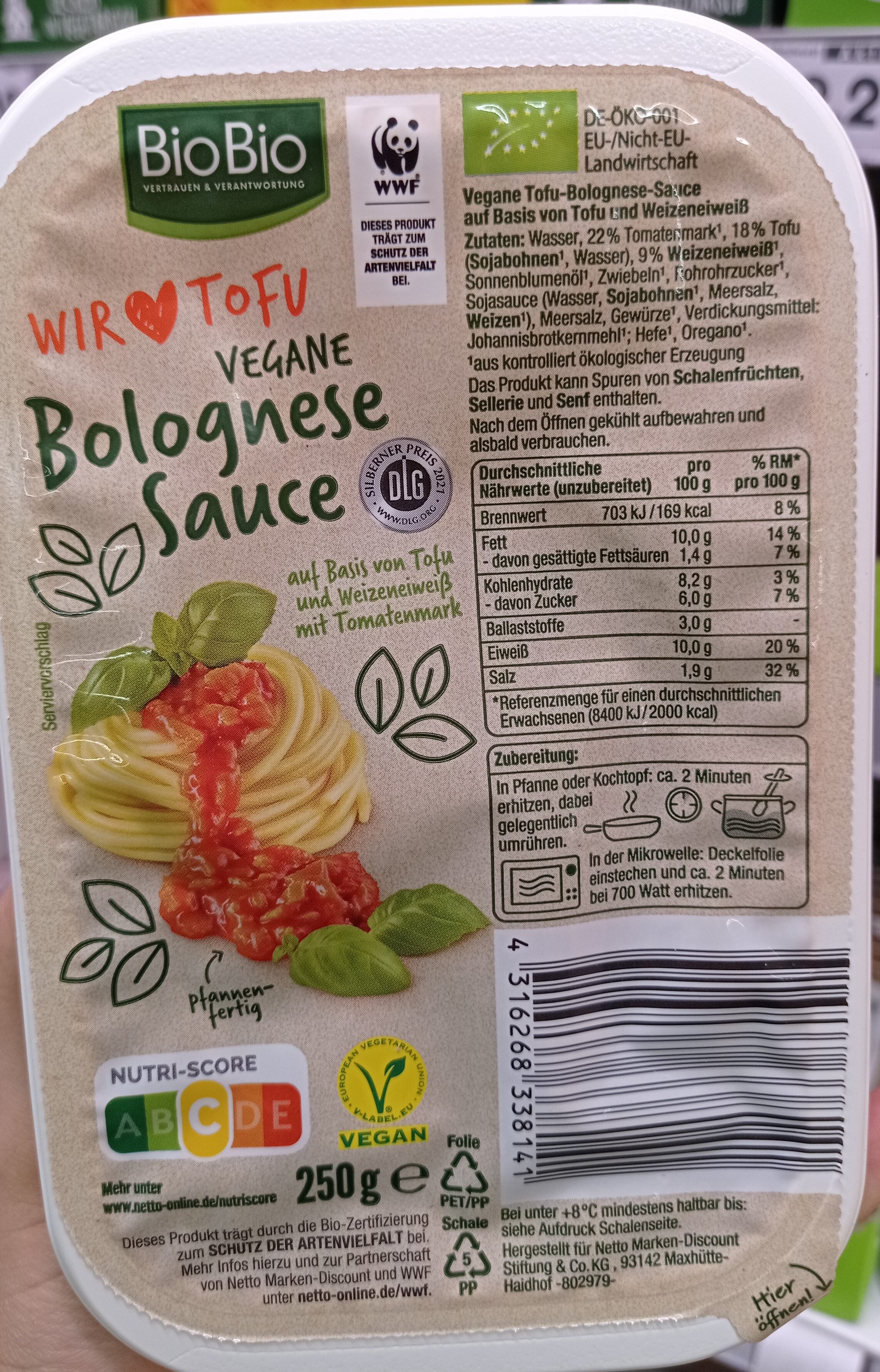 Tofu-Bolognese Sauce vegan * 12.21 - Produit - de