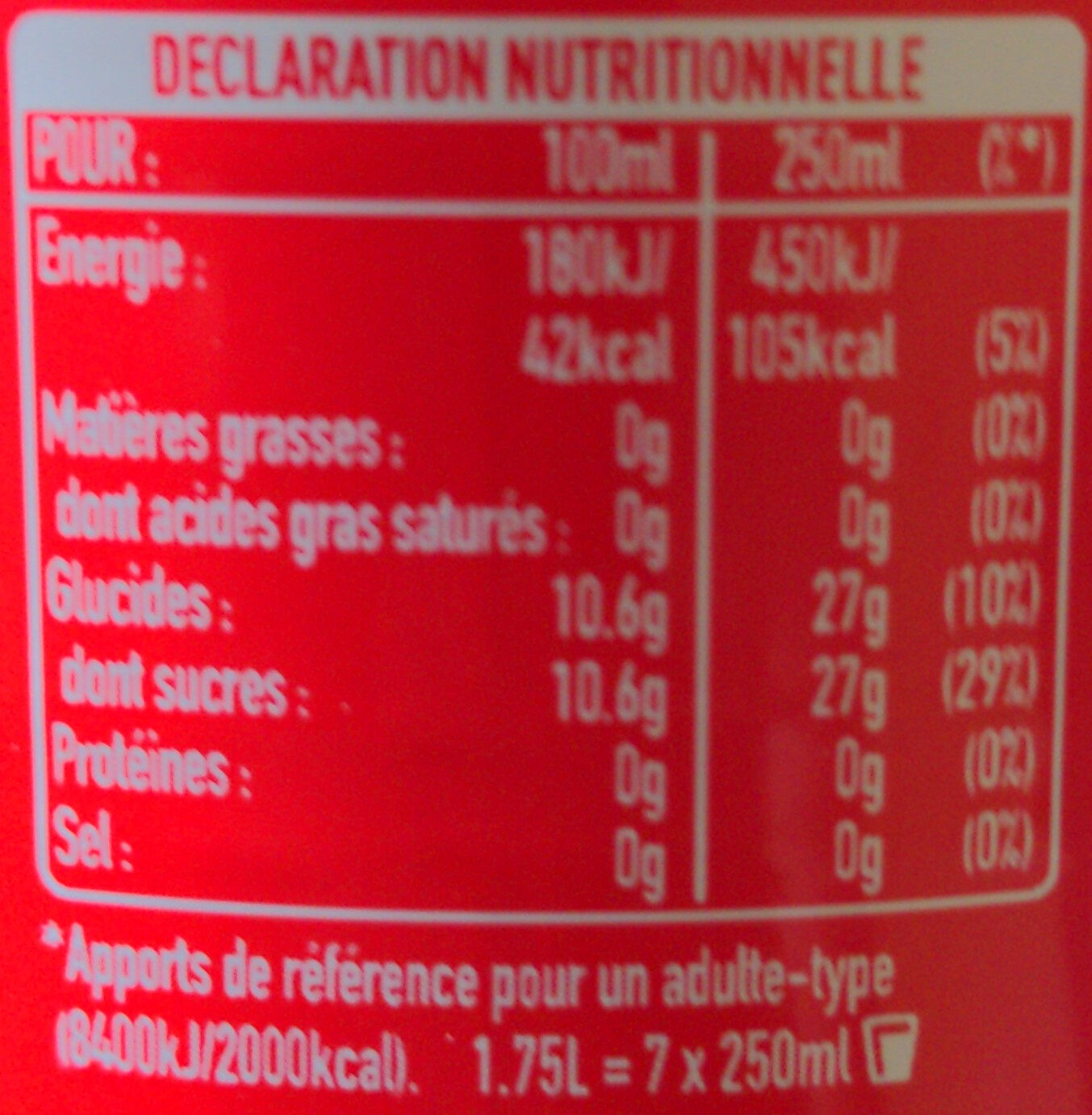 Goût original - Tableau nutritionnel - fr