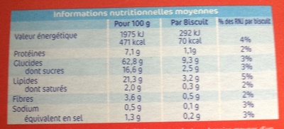 Mc Vitie's l'Original - Informations nutritionnelles - fr