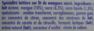 Danio minis (0 % MG) Mangue - Ingrédients