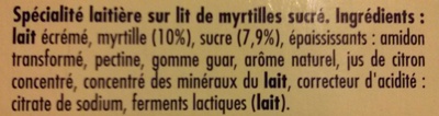 Danio minis (0 % MG) Myrtille - Ingrédients - fr