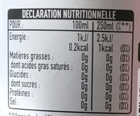 Coca Cola Light - Tableau nutritionnel - fr